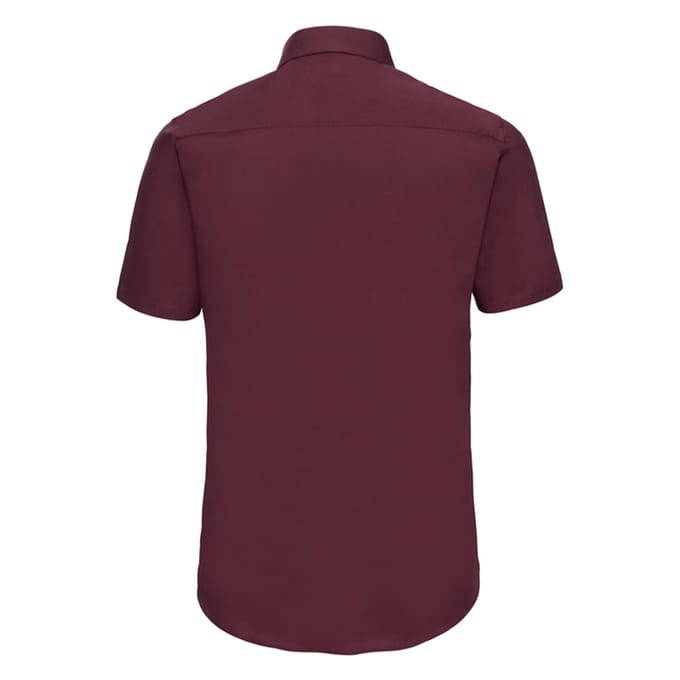 Russell Collection Heren Stretch Overhemd Met Korte Mouwen (Haven)