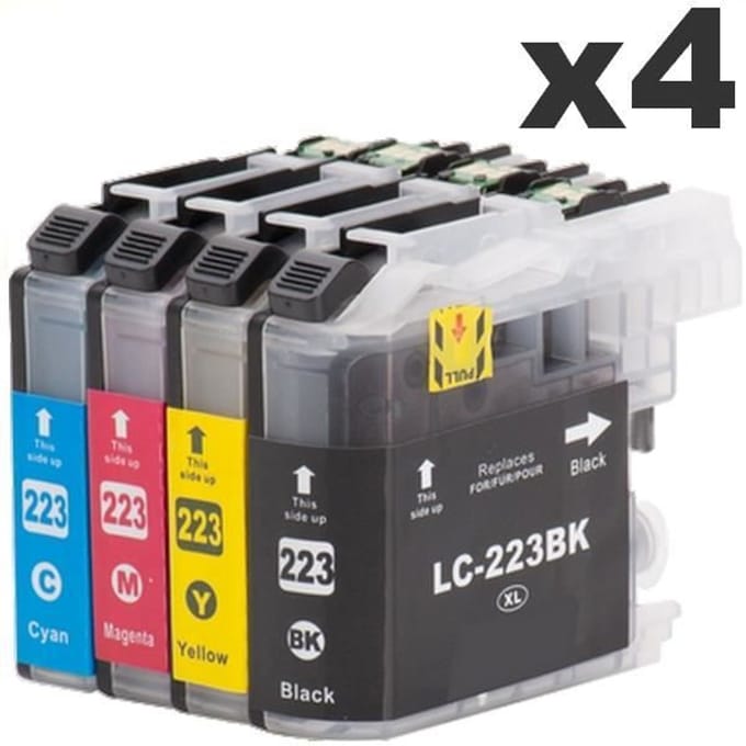 Pakket van 4 compatibele LC-223 cartridges voor Brother printer - Meerkleurig