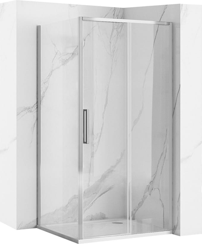 Rea Rapid Slide Chrom 110X90 - 195 cm - Douchecabine - Rechthoek - Chroom