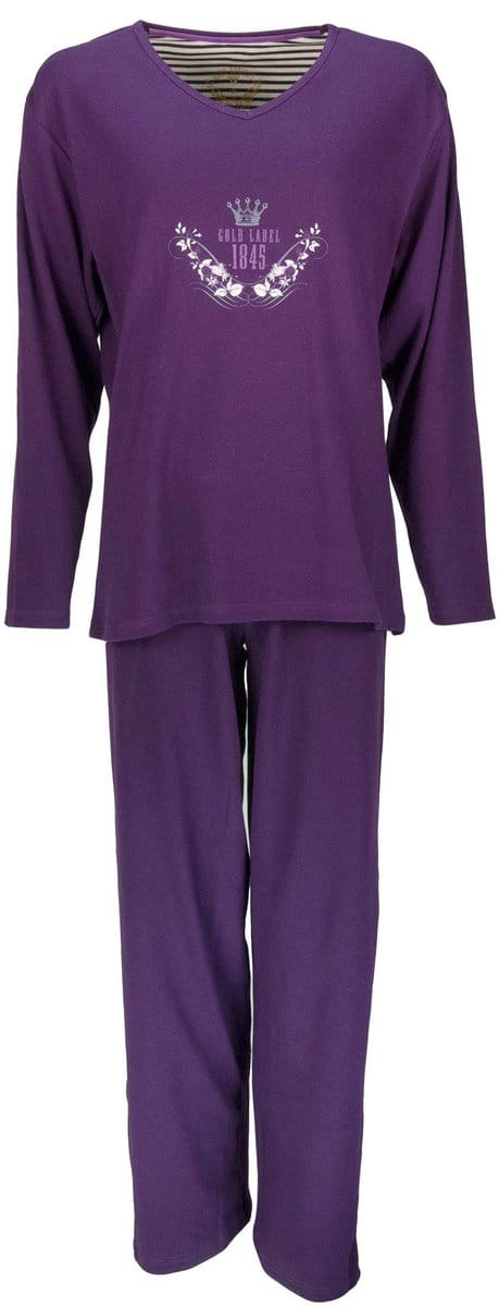 Tenderness Dames Pyjama - Katoen - Paars - Maat L
