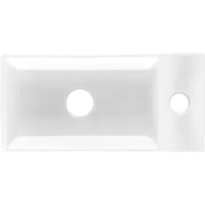 Aquavive Wasbak Erro- Keramiek - Rechthoekig - Wit - 36x18x9cm