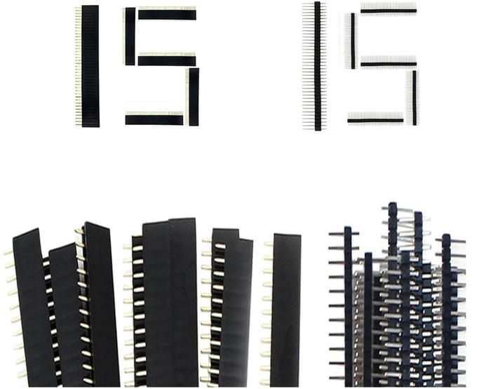 30 Stuks 2.54mm Header (Man+Vrouw) - 10-Pins Pinlijsten voor PCB & Soldeerprojecten