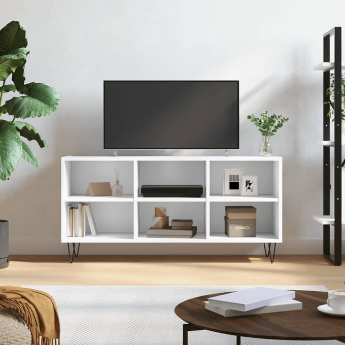vidaXL Tv-meubel 103,5x30x50 cm bewerkt hout wit