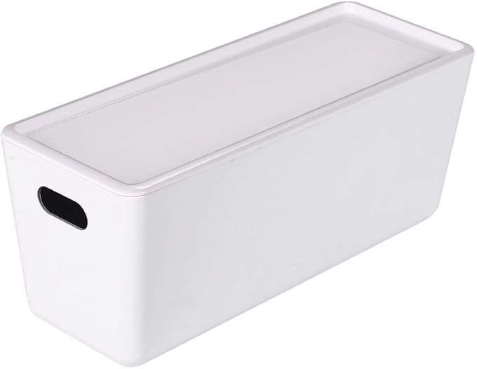 Ezystorage Wit bakje met deksel - 5 liter - 13 x 35 x 14 cm - Stapelbaar
