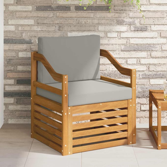 vidaXL - Buiten - bank - set - Massief - Acacia - Hout - en - Polyester