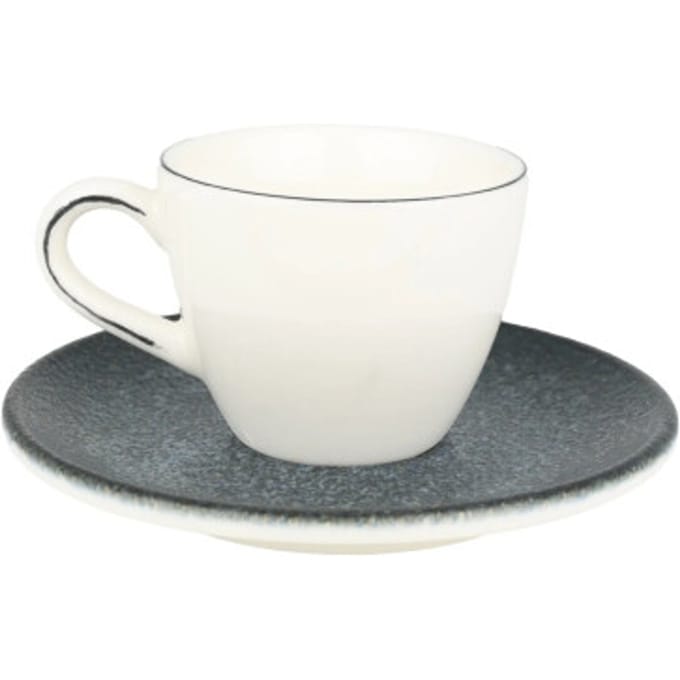Bonna Mega - Espresso kopjes & schotel - 80 cc - Porselein - set van 6