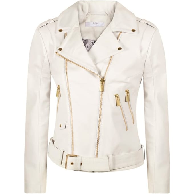 DNA Amsterdam Jack Depp Leather White Linen Taglia: 2 | Giacche di pelle Outlet | Donna | Bianco