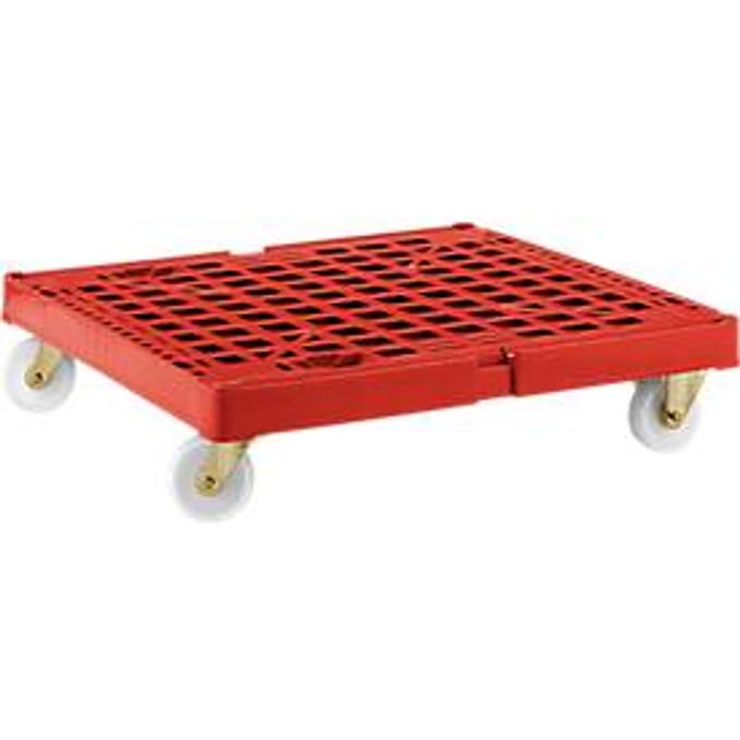 Transportroller - HDPE - L 810 x B 720 mm - draagvermogen 500 kg - rood
