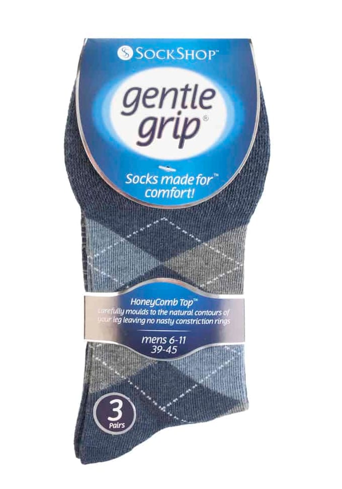 Set van 6 sokken zonder elastiek herensokken met zachte grip 46-50 EU - SOMRJ38