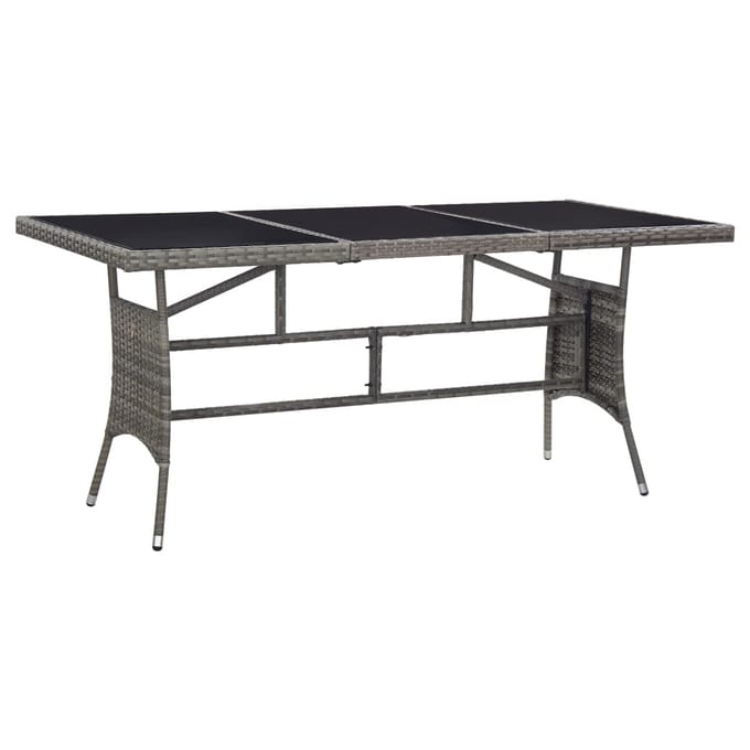 vidaXL - Tuintafel - 170x80x74 - cm - poly - rattan - grijs