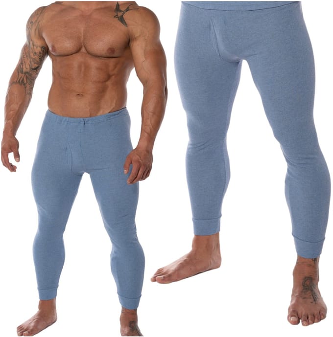 Darex - Katoenen Thermo Onderbroek - Blauw - Elastische Taille - 3XL