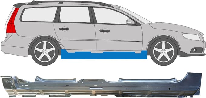 Volledige dorpel voor Volvo V70 2007-2016 / Rechts