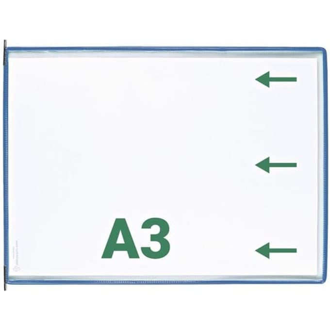 Sichttafel Tarifold DIN A3 quer, 10 St., alle Trägersysteme, Metalldrehzapfen, blau