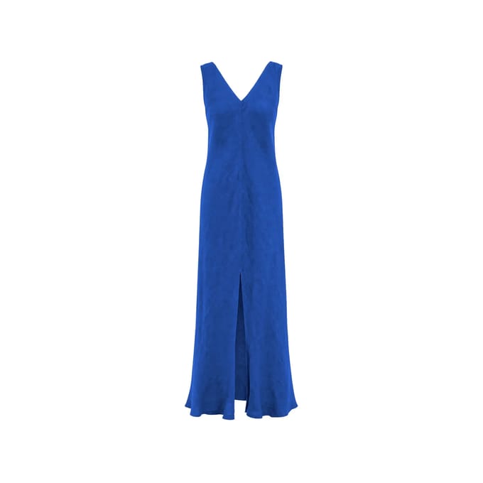 V-hals Jurk met Splitzoom Dames Haris Cotton Essentials