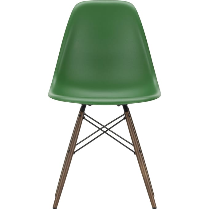 Vitra DSW Eames Plastic Side Chair - smaragd RE - donkere esdoorn