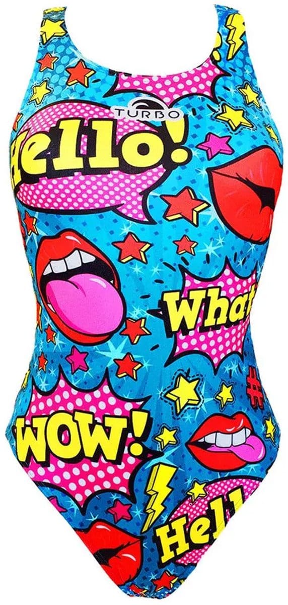 Turbo Pop Comic Zwemkleding Veelkleurig 5XL Vrouw