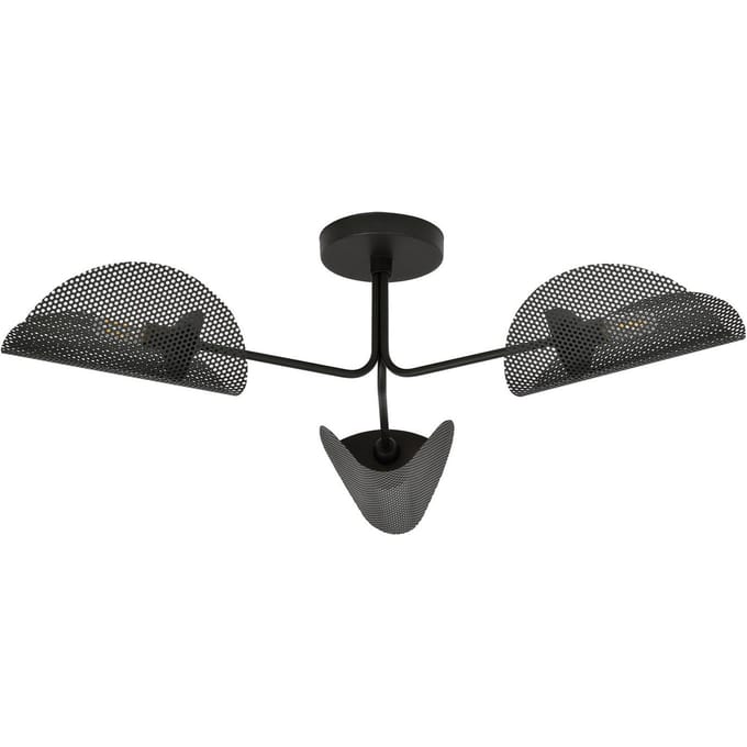 Euluna Plafondlamp Gomez, zwart, 3-lamps