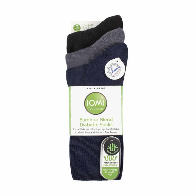 3-Pack Extra Brede Bamboe Diabetessokken voor Gezwollen Benen