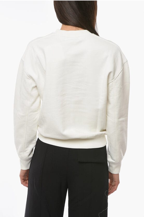 WORKSHOP Sweatshirt met ronde hals en logoprint in wit