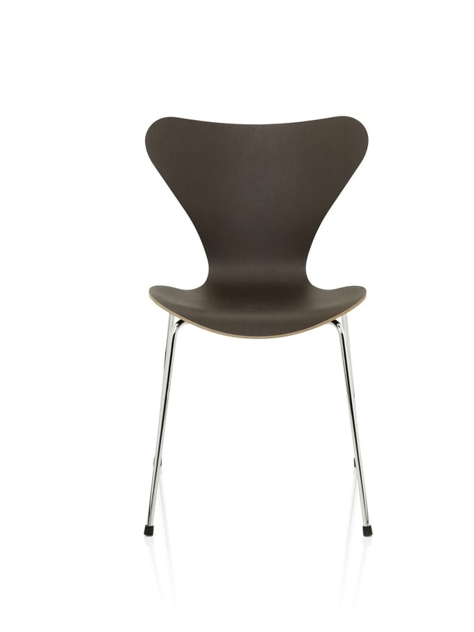 Fritz Hansen - Serie 7 3107 stoel - natuurlijk fineer - Eiken donker gebeitst - verchroomd - bruin