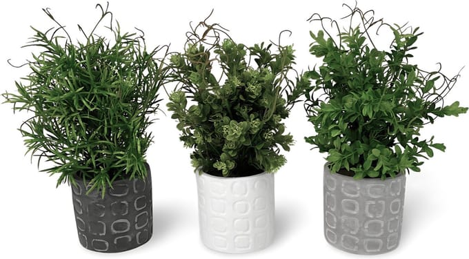 Kunst Vetplanten In Pot Beton 3 st. - 29 cm