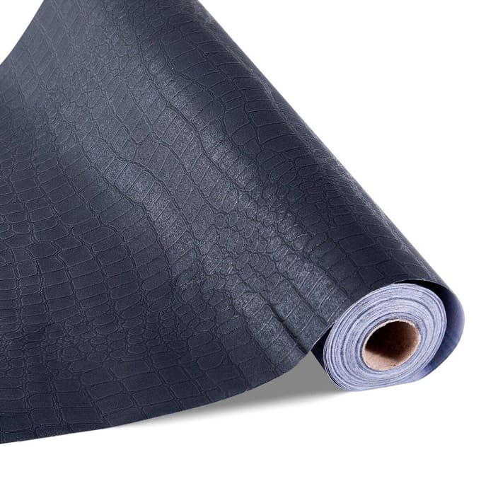 Papier peint à décoller et à coller 40 cm x 10 m Noir Craquelé Imperméable pour Cuisine