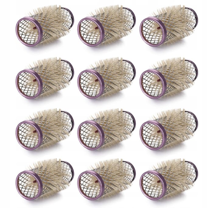 Poniks Metalen Haarrollers met Borstel - Opengewerkt - 24mm 12st
