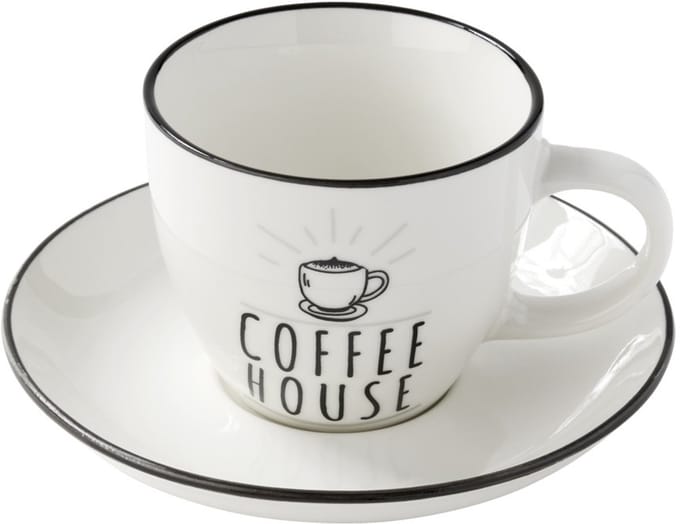 Kop-en schotel coffee house 200ml 4 stuks