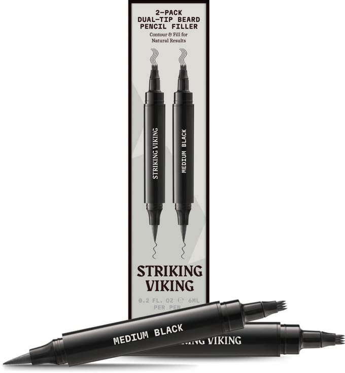 Striking Viking Beard Filler Pen voor Mannen - Grijsbruin - 2-pack