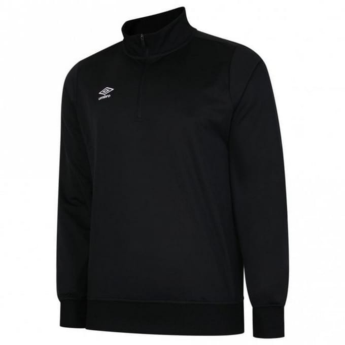Umbro Heren Club Essential Half Zip Sweatshirt (Zwart)