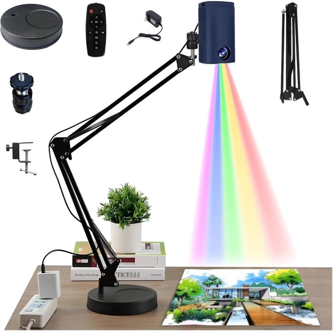 Draagbare Projector - Tekentafel Projector - Kunst Projecteren - 360 Graden Rotatie - 220x125cm Max - Blauw