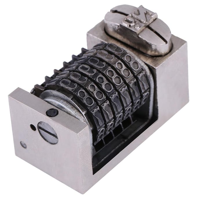 5 pcs set 6 Digits Numbering Machine Platen Rome Font Letterpress Printing Model gray