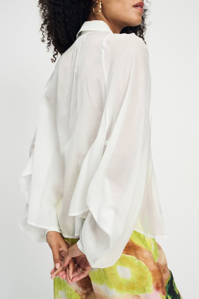 POM Amsterdam Blouse - Lena Crispy White Größe: 36 | Longsleeves Outlet | Damen | Weiß
