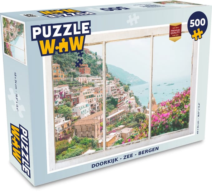 Puzzel Doorkijk - Zee - Berg - Legpuzzel - Puzzel 500 stukjes
