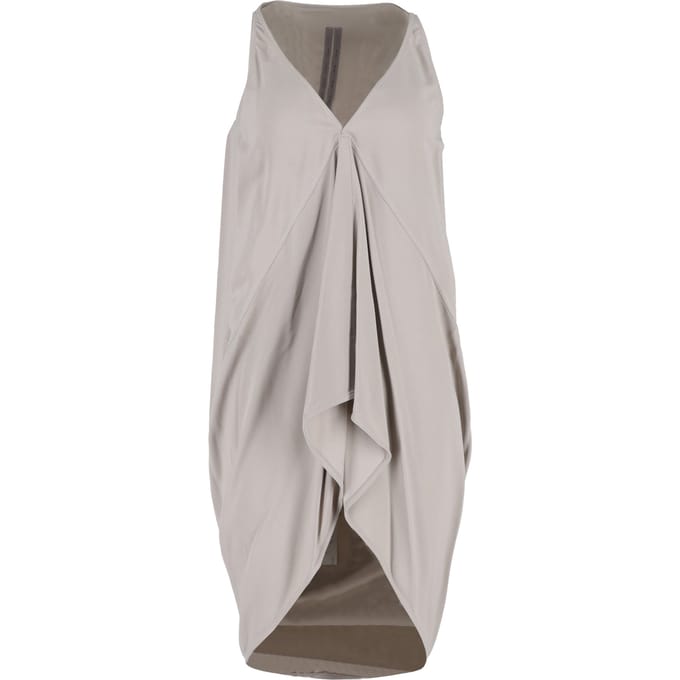 Rick Owens Gedrapeerde Tuniek Lange Top in Grijze Viscose