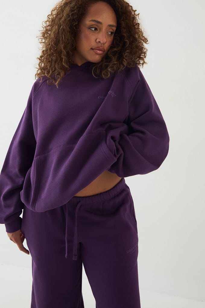 Dames DSGN Studio Sport Training Club Rechte Pijp Jogger | Blackcurrant | Maat: 3XL