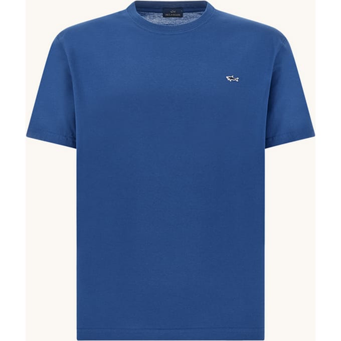 T-shirt in katoen jersey man bluette