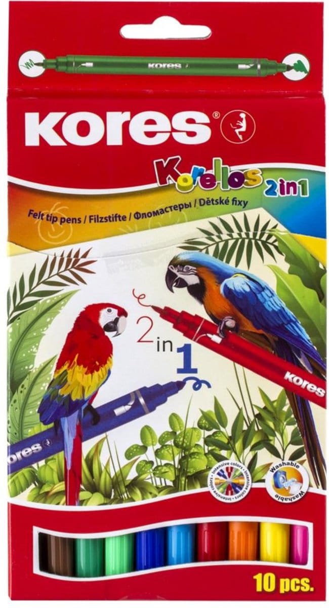Viltstiften Kores, met 2 lijndiktes, "Korello 2 in 1"