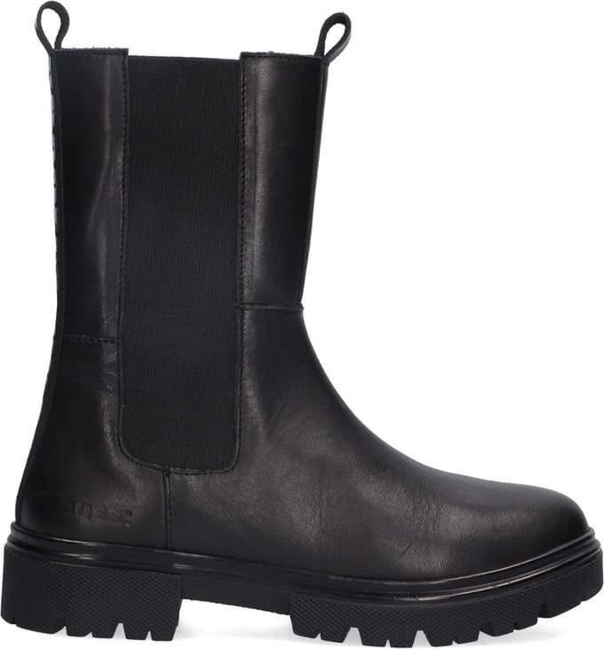 Braqeez 424563-589 Meisjes Chelsea Boots - Zwart - Leer - Ritssluiting