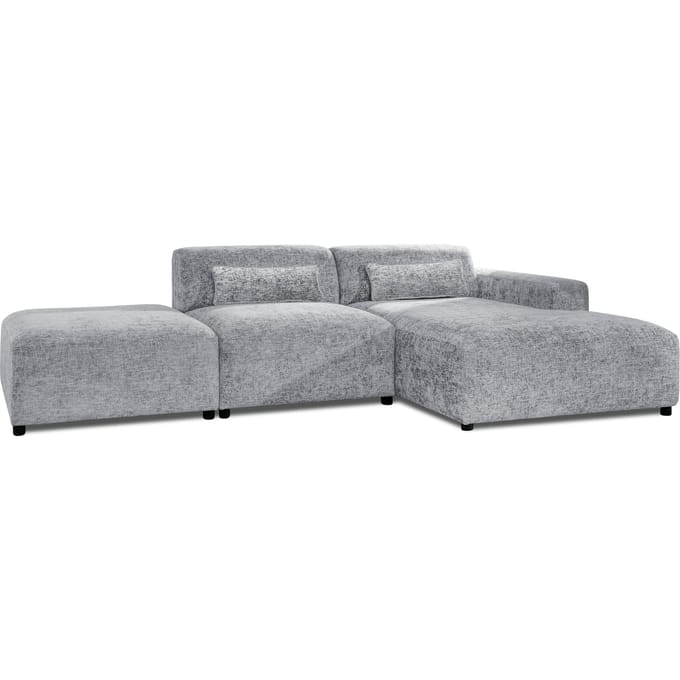 Hoekbank Rizza chenille rechts met hocker | NADUVI Collection