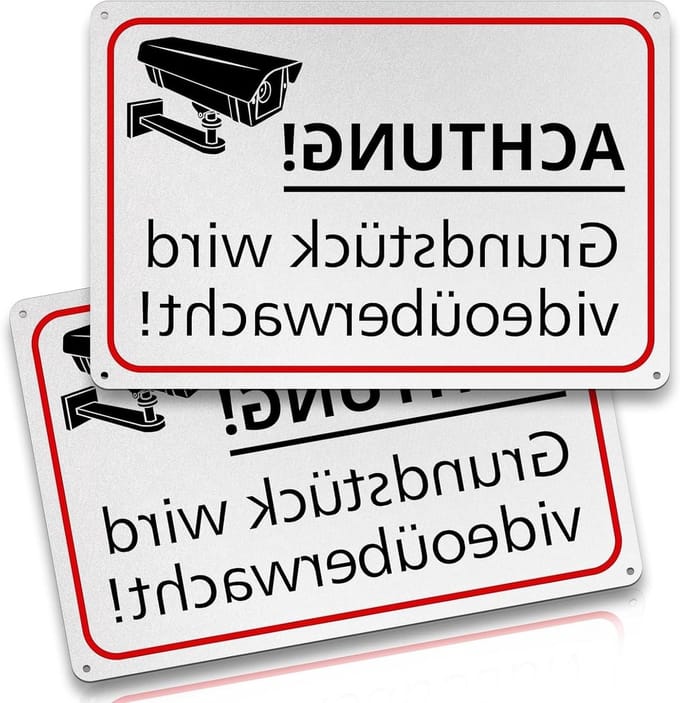 Waarschuwingsbord - Camerabewaking - Veiligheid Aangeven - Directe UV-Opdruk - 30x20 cm - Wit