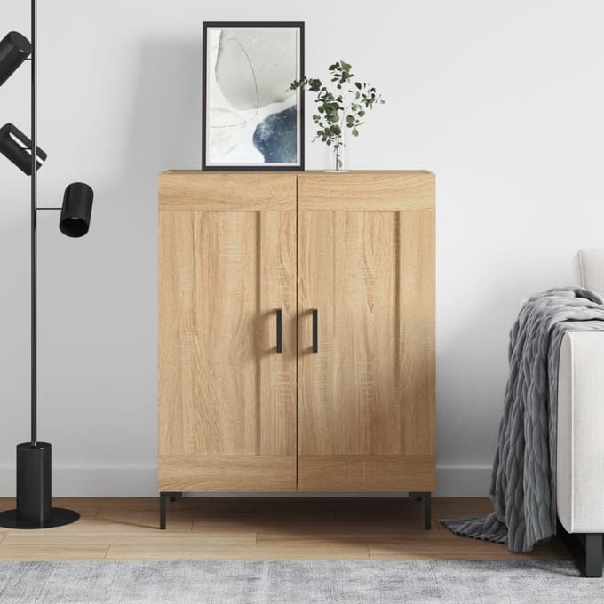 vidaXL Dressoir 69,5x34x90 cm bewerkt hout sonoma eikenkleurig