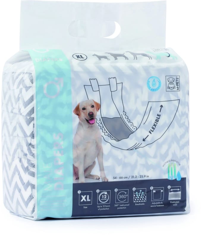 Mpets Luier - Training & Gedrag - 18x11x17 cm Zwart Wit Voor Reuen Xl