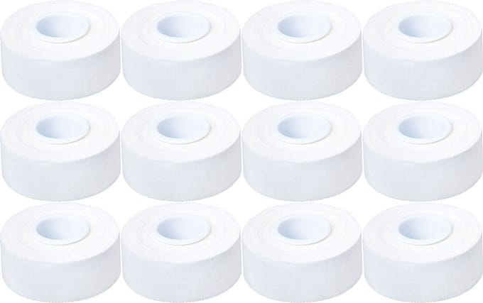 Sporttape | Wit | 2,5 cm | 10 meter | Niet-elastisch | Cawila | 12 st