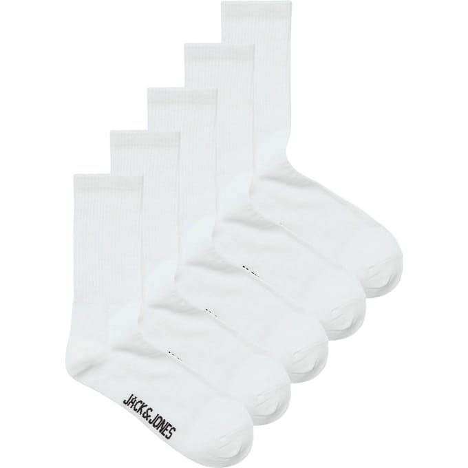 Jack & Jones jacbasic tennis sock 5 pack 12254955 white