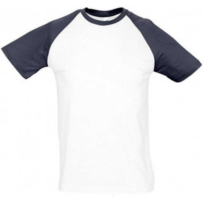 SOLS Heren Funky Contrast T-Shirt met korte mouwen (Wit/Zwaar)
