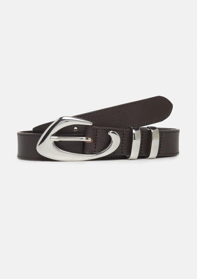 Signature leren riem met exclusieve sluiting dames COMMA