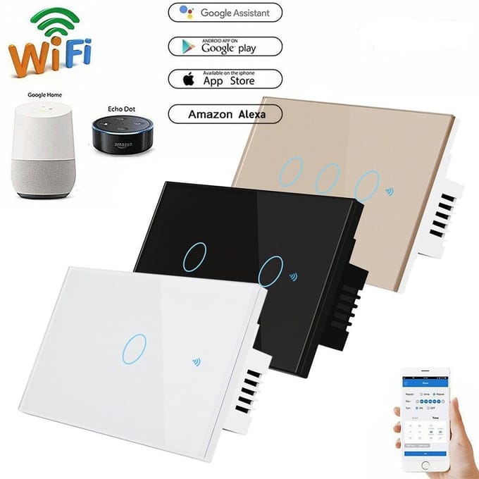 Tuya tuya slimme schakelaar 120 type US Alexa spraakbesturing enkel nuldraad universele wifi afstandsbediening white