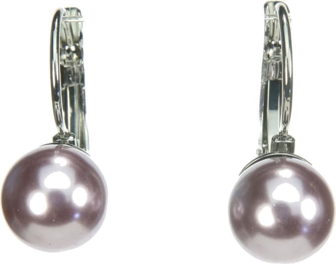 Behave - Paarse parel oorhangers - Zachte glans - Elegant dagelijks
