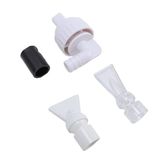 Aquarium Eendenbek Uitstroommond met Universele Connector Anti-Sifon Functie Verstelbare Waterstroom black